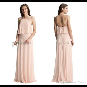 Levkoff Shell Pink Chiffon Gown Size 8